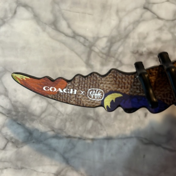 Coach x Kaffe Fassett giant Leather Rexy Bag Charm In Signature Canvas - Picture 6 of 6